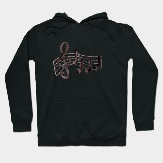 Watercolor Music Notes Hoodie by Harpleydesign